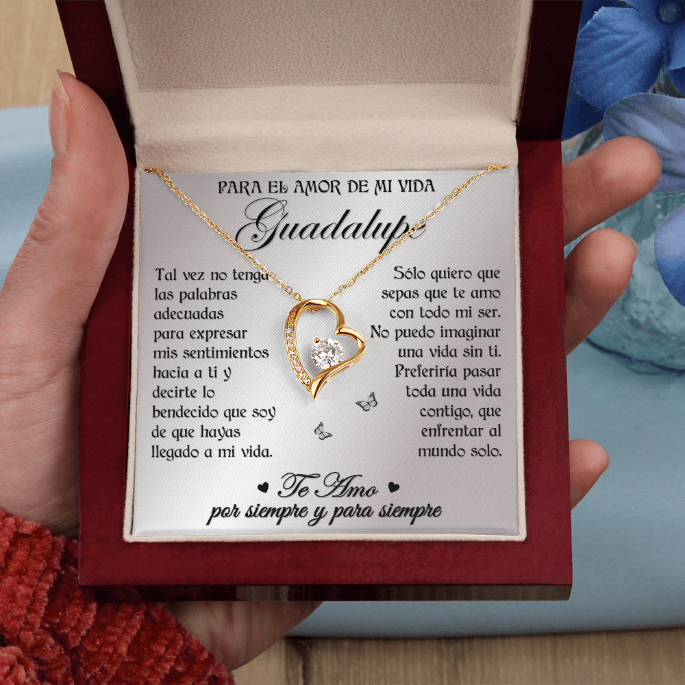 Regalo Collar Para El Amor De Mi Vida FLN Novia Esposa Mujer Idea Por Navidad Cumpleaños Aniversarios San Valentin 14K o 18K Oro