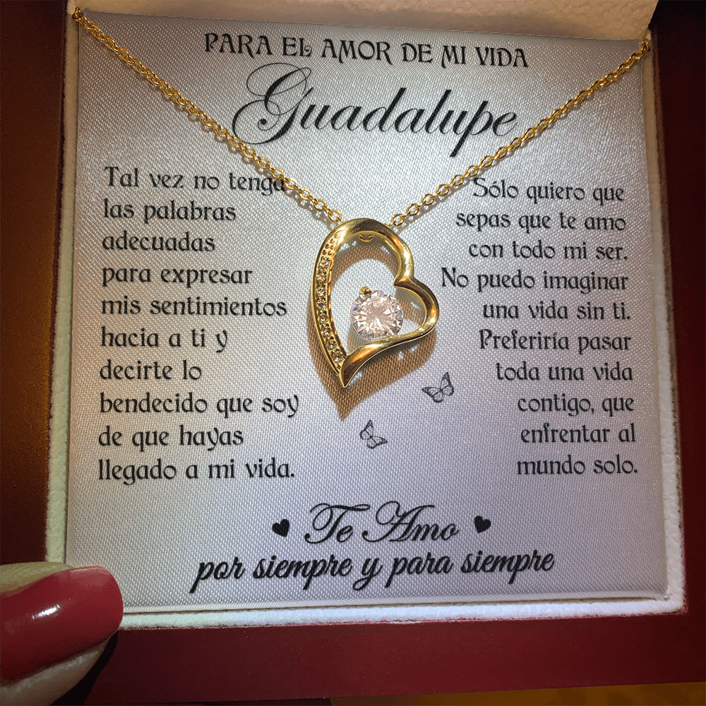 Regalo Collar Para El Amor De Mi Vida FLN Novia Esposa Mujer Idea Por Navidad Cumpleaños Aniversarios San Valentin 14K o 18K Oro