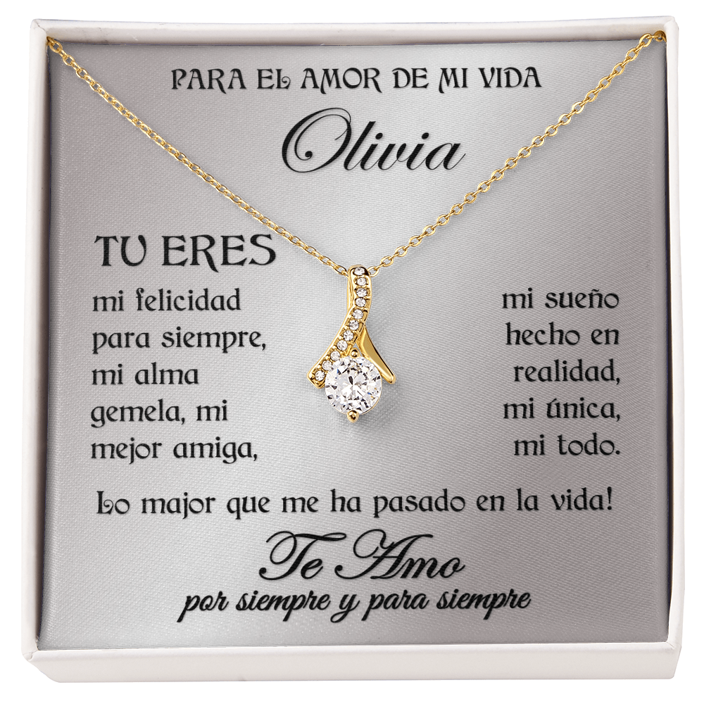 Regalo Personalizado Para El Amor De Mi Vida Pendiente Alluring Beauty RIBBON en 14K Oro Blanco o 18K Oro Amarillo Idea Por Navidad Aniversarios San Valentin Cumpleaños
