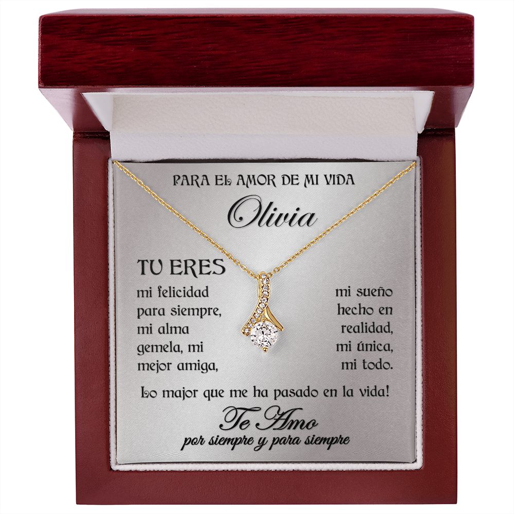 Regalo Personalizado Para El Amor De Mi Vida Pendiente Alluring Beauty RIBBON en 14K Oro Blanco o 18K Oro Amarillo Idea Por Navidad Aniversarios San Valentin Cumpleaños