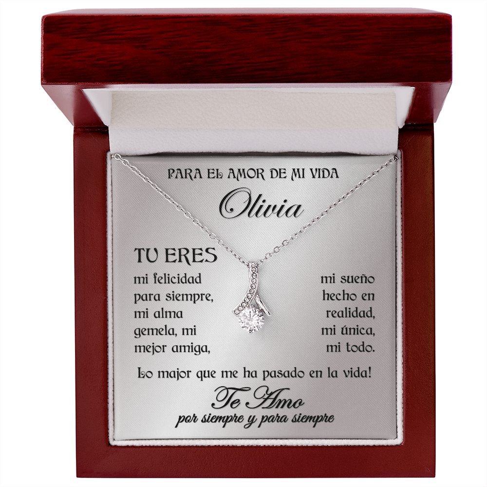 Regalo Personalizado Para El Amor De Mi Vida Pendiente Alluring Beauty RIBBON en 14K Oro Blanco o 18K Oro Amarillo Idea Por Navidad Aniversarios San Valentin Cumpleaños