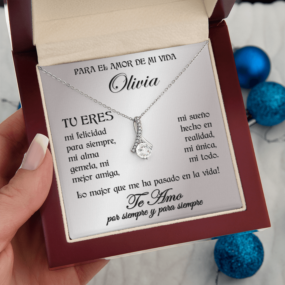 Regalo Personalizado Para El Amor De Mi Vida Pendiente Alluring Beauty RIBBON en 14K Oro Blanco o 18K Oro Amarillo Idea Por Navidad Aniversarios San Valentin Cumpleaños