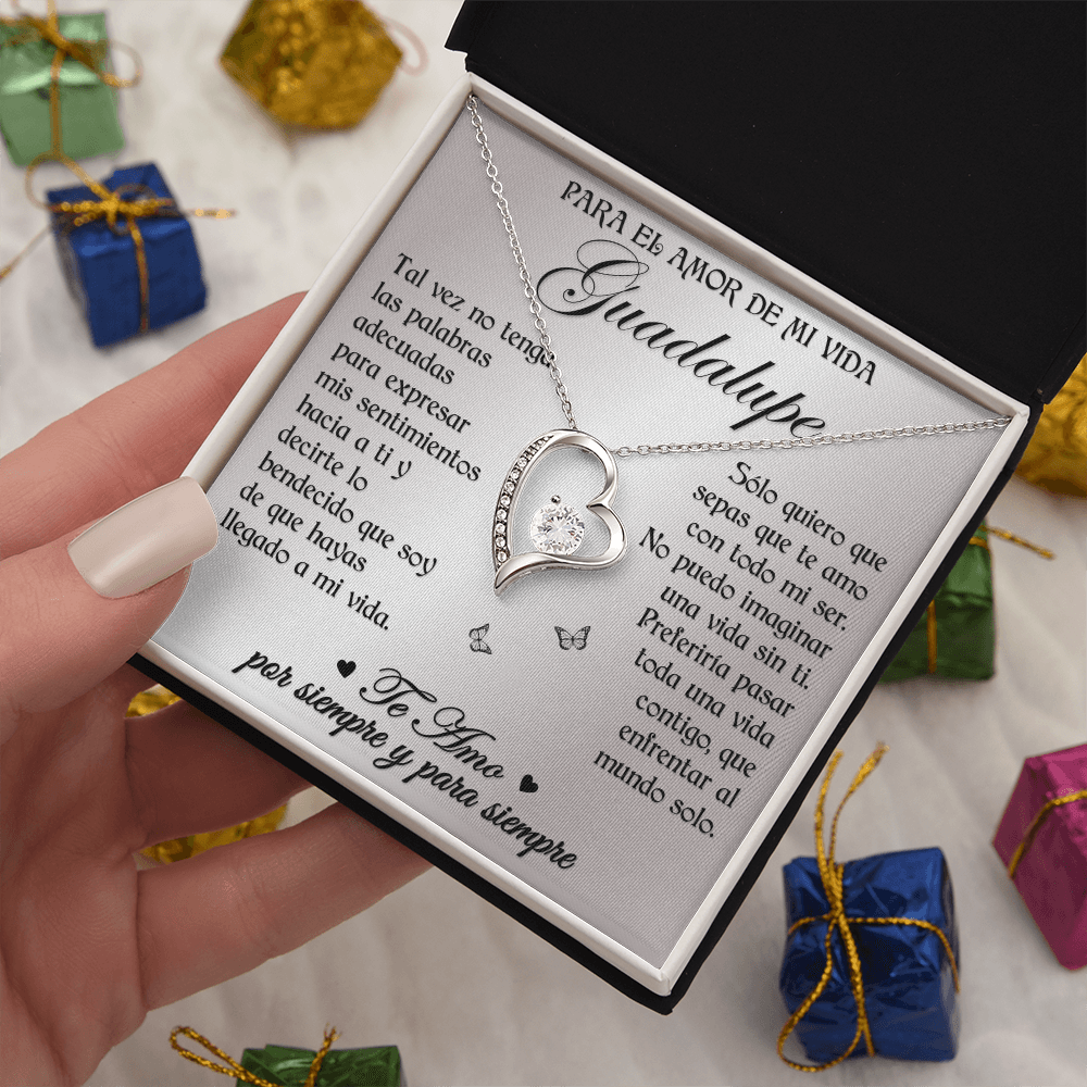 Regalo Collar Para El Amor De Mi Vida FLN Novia Esposa Mujer Idea Por Navidad Cumpleaños Aniversarios San Valentin 14K o 18K Oro
