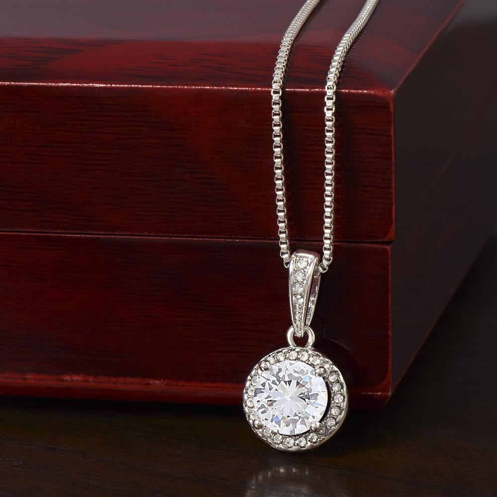 Personalized Gift For The Love Of My Life "At First Sight" Eternal Hope Necklace 14K White Gold Pendant