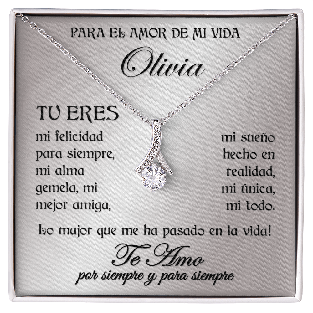 Regalo Personalizado Para El Amor De Mi Vida Pendiente Alluring Beauty RIBBON en 14K Oro Blanco o 18K Oro Amarillo Idea Por Navidad Aniversarios San Valentin Cumpleaños