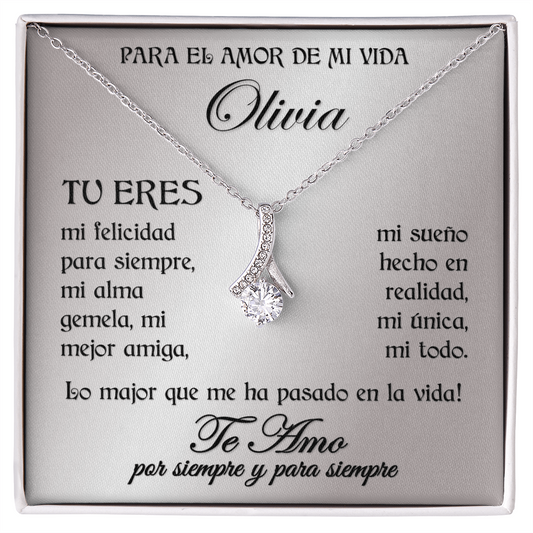 Regalo Personalizado Para El Amor De Mi Vida Pendiente Alluring Beauty RIBBON en 14K Oro Blanco o 18K Oro Amarillo Idea Por Navidad Aniversarios San Valentin Cumpleaños