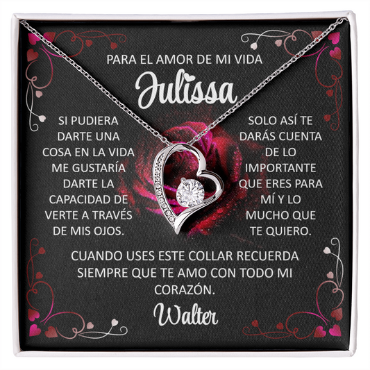 Collar de Oro Para Amor De Mi Vida Regalo Para Mujer Novia Esposa Idea Navidad Aniversarios San Valentin Cumpleaños FLN