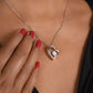 Regalo Personalizado Collar Corazón FLN Para Mujer El Amor De Mi Vida Navidad Aniversarios San Valentin Cumpleaños 14K Oro Blanco o 18K Oro Amarillo